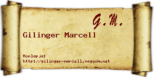 Gilinger Marcell névjegykártya